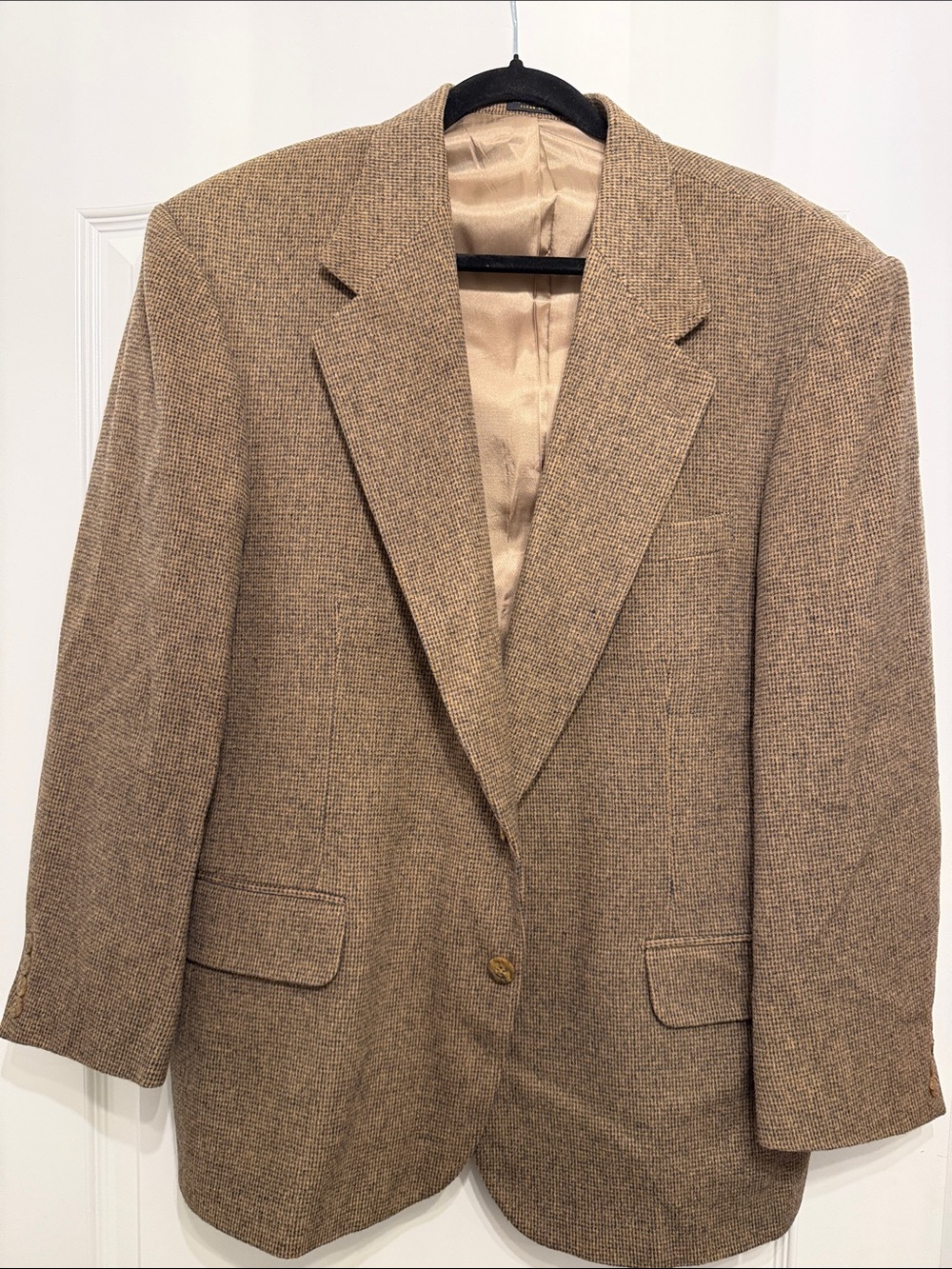 Classic Men's Brown Tweed Blazer - Single-Breasted